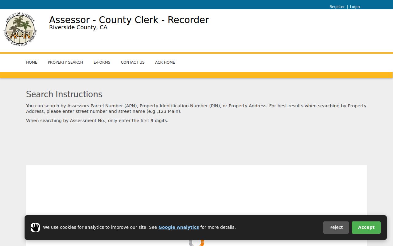 Lake Elsinore people search with Riverside County assessor property fields