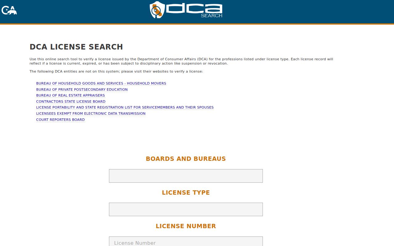 Lake Elsinore people directories source for California professional licenses