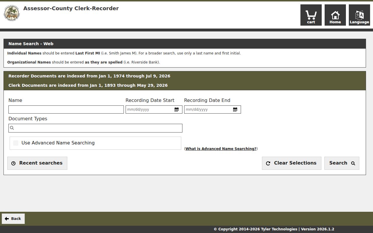 Lake Elsinore public records Riverside recorder name search